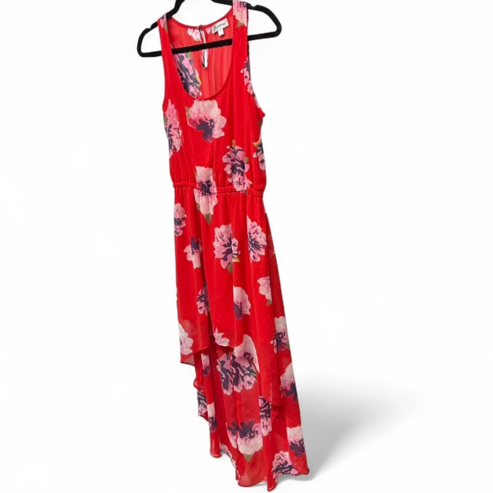 Olsenboye Red Floral High Low Dress - Picture 4 of 11